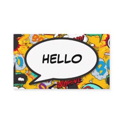 Modern Fun Comic Book Speech Bubble HELLO