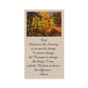 Modern Funeral Memorial Serenity Prayer Card