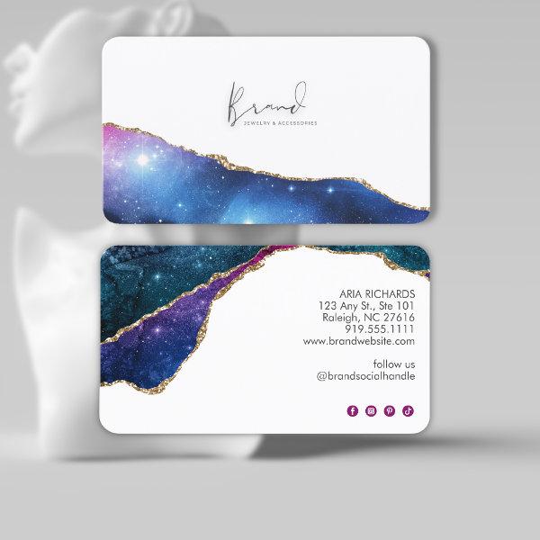 Modern Galaxy Colorful Stars Gold Business Logo