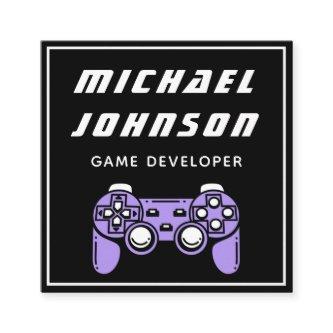 Modern Game Developer Designer Black White Trendy  Square