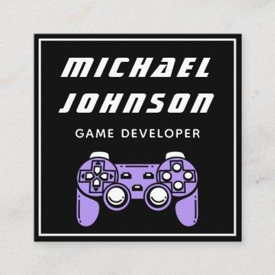 Modern Game Developer Designer Black White Trendy  Square