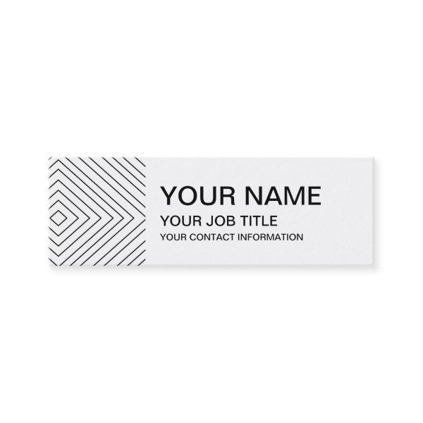 Modern Geometric Black Squares Pattern on White Co Mini
