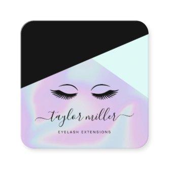 Modern geometric holographic eyelash extensions square
