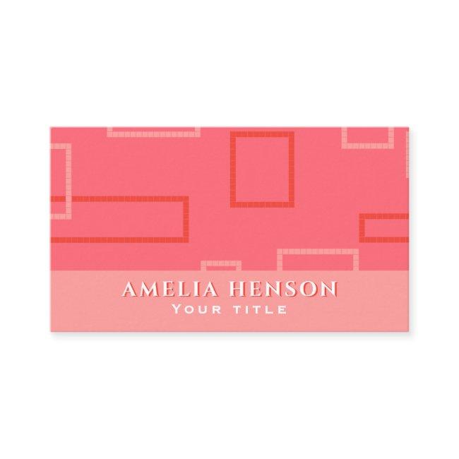 Modern Geometric Pink Red Pixel Square Pattern