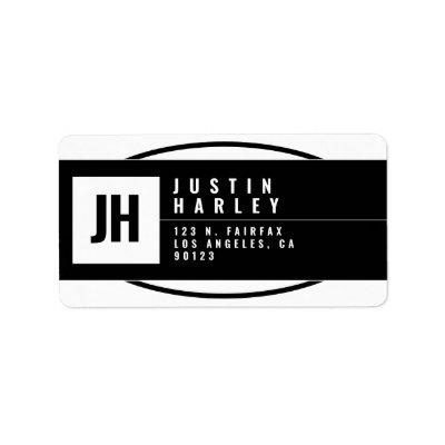 Modern Geometric Return Address Label