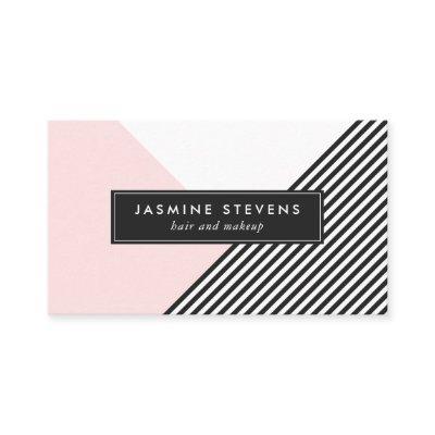 Modern geometric stripes pattern pink color block