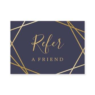 Modern GeometricPattern MidnightBlue Referral Card