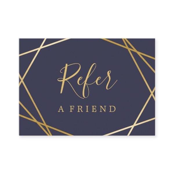 Modern GeometricPattern MidnightBlue Referral Card