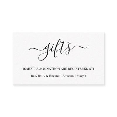 Modern Gift Registry Insert / Invitation Enclosure