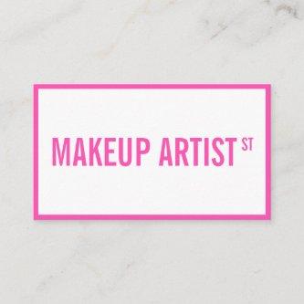 Modern girly bright pink street sign makeup artist