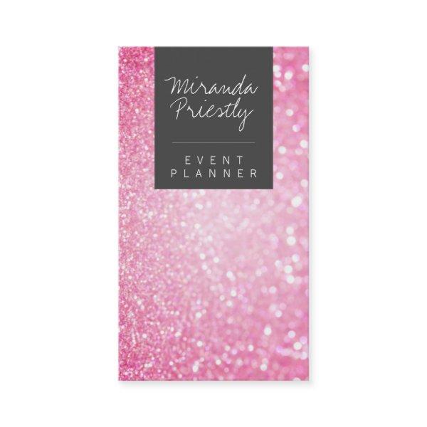 Modern girly faux pink Glitter Bokeh Event Planner