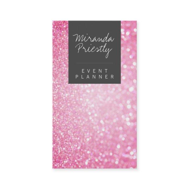 Modern girly faux pink Glitter Bokeh Event Planner