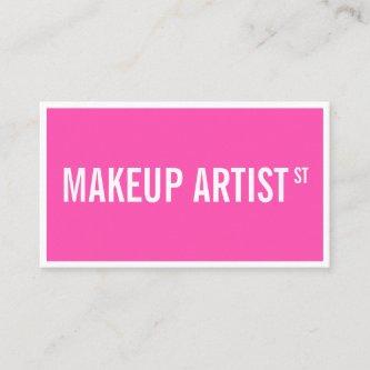 Modern girly neon pink street sign makeup artist