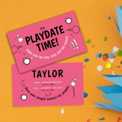 Modern Girly Pink Playdate Fun Doodle School End