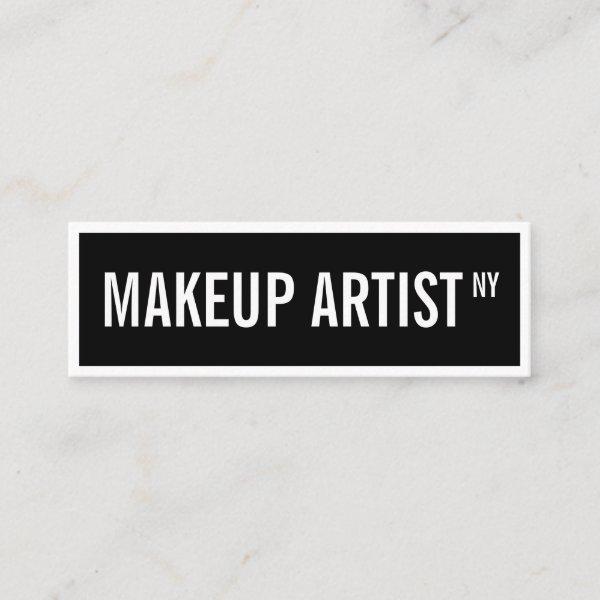 Modern glam black white street sign makeup artist mini