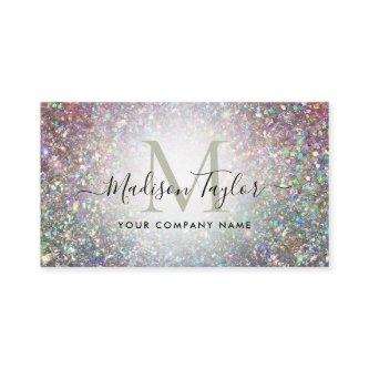 Modern Glam Holographic Glitter Sparkle Monogram