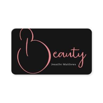 Modern glam pink neon beauty script logo qr code