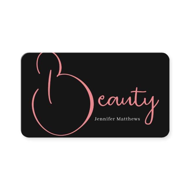 Modern glam pink neon beauty script logo qr code