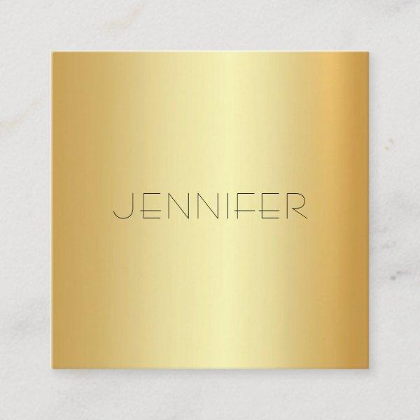 Modern Glamour Gold Look Elegant Simple Template Square
