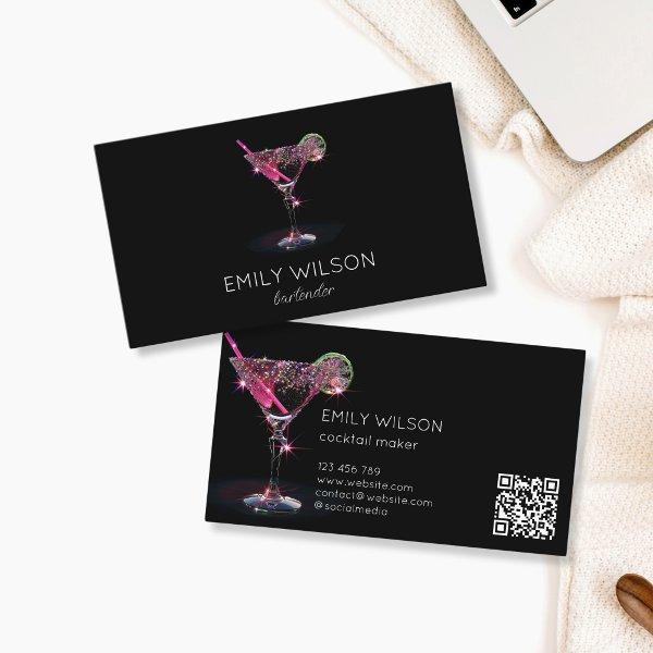 Modern Glitter Martini  Bartender Cocktail Waiter