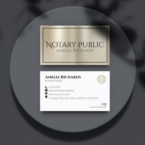 Modern Gold & Black Elegant Notary Public