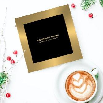 Modern Gold Border on Black Square