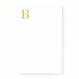 Modern Gold Color Monogram Add Name Initial Post-it Notes