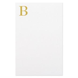 Modern Gold Color Monogram Add Name Initial Stationery