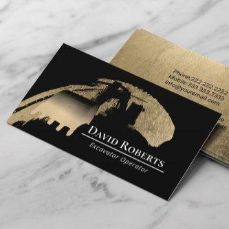 Modern Gold Construction Excavator Plant Operator