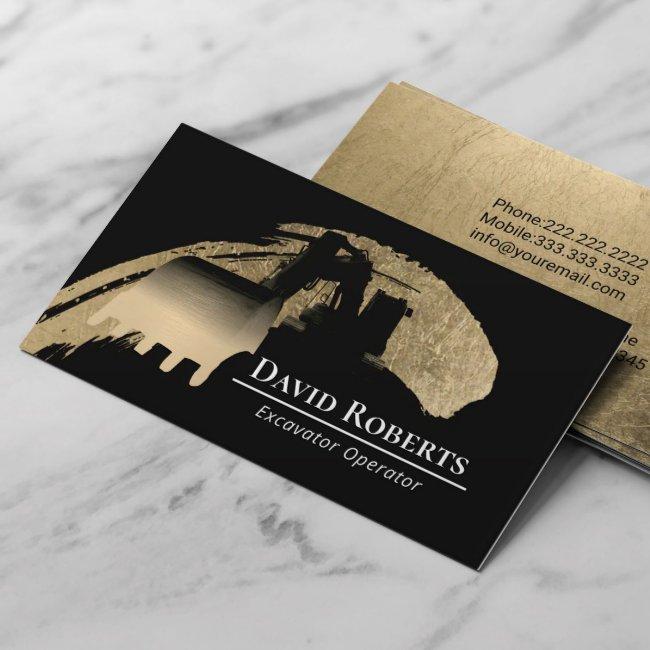 Modern Gold Construction Excavator Plant Operator