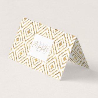 Modern Gold Diamond Shapes Doodles tribal Ikat