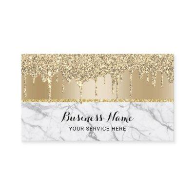 Modern Gold Drips Trendy Marble Beauty Salon