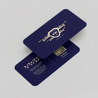 Modern Gold Drone Operator Monogram Midnight blue