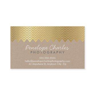 MODERN gold foil chevron pattern on natural kraft