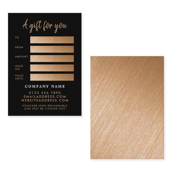 Modern Gold Foil Script Gift Certificate Cards