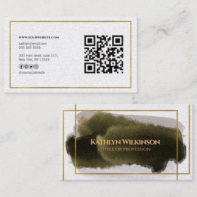 Modern Gold Geometric QR Code Professional