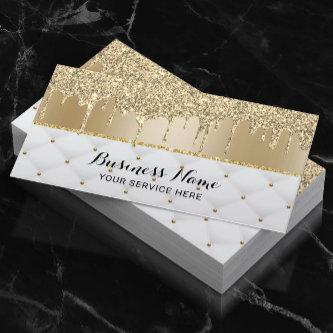Modern Gold Glitter Drips Luxury Beauty Salon