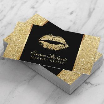 Modern Gold Glitter Lips Makeup Artist
