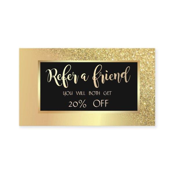 Modern Gold Glitter Ombre,Frame  Referral Card