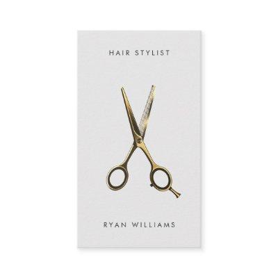 Modern gold hair stylist salon scissor minimalist
