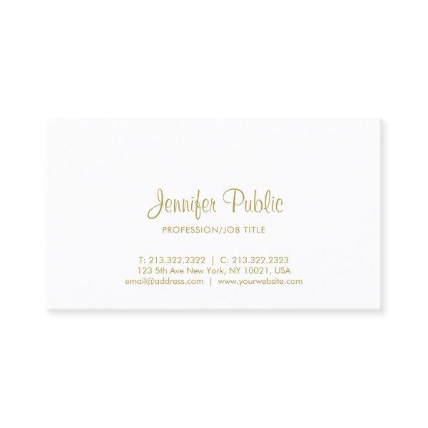 Modern Gold Handwritten Script Minimalist Plain