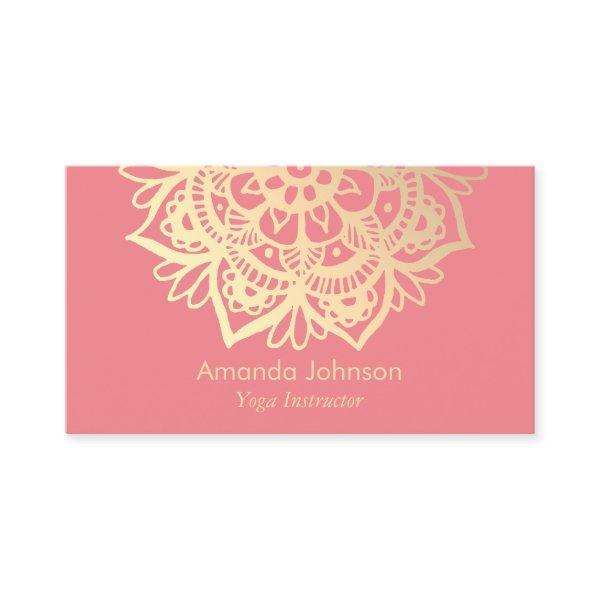 Modern Gold Mandala Pink Yoga Instructor