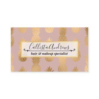 Modern Gold Mauve Pink Pineapple Pattern