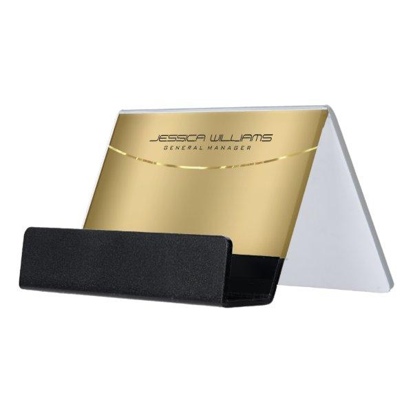 Modern Gold Metallic Looking Background Desk  Holder