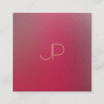 Modern Gold Monogram Structured Textured Look Cool Square