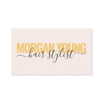 Modern gold pink hair stylist script signature