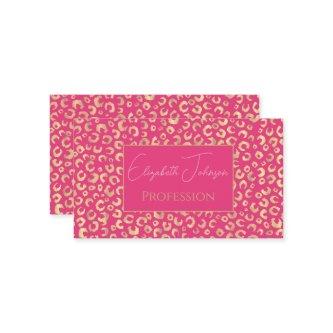 Modern Gold Pink Leopard Print Pattern