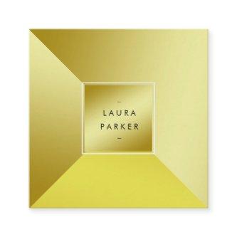 Modern Gold Polygon Geometric Contemporary Square