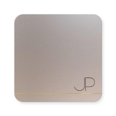 Modern Gold Silver Look Monogram Elegant Template Square