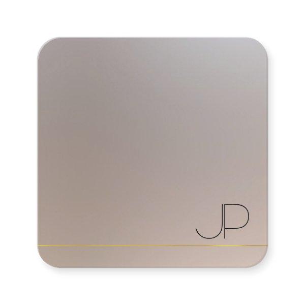 Modern Gold Silver Look Monogram Elegant Template Square